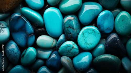 Turquoise Stones, Pebbles, Super Macro Photography
