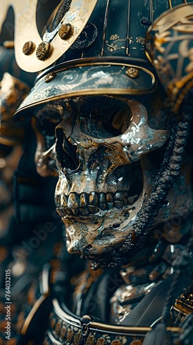 Intricately Decorated Samurai Skull Helmets Showcasing the Rich History and Bold Design