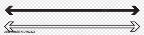 Horizontal dual thin long straight double ended arrow. eps 10