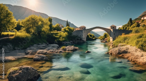 Bosnia and Herzegovina bridge - Created photo