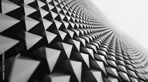 Black white dark gray abstract background. Geometric pattern shape. Line triangle polygon angle. Gradient. Shadow. Matte. 3d effect. Rough grain grungy. Design. Template. Presentation.