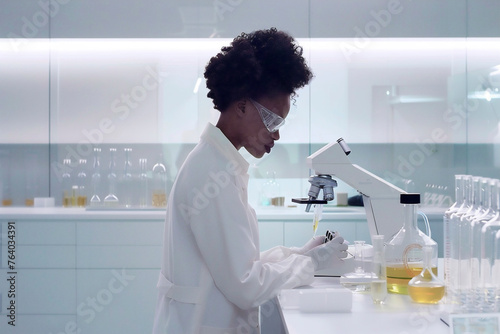 Female African american Scientist working in a laboratory photo