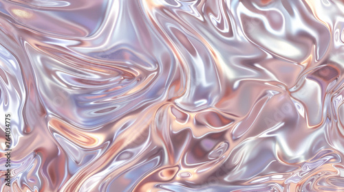 Abstract pink liquid metal background. Copy space