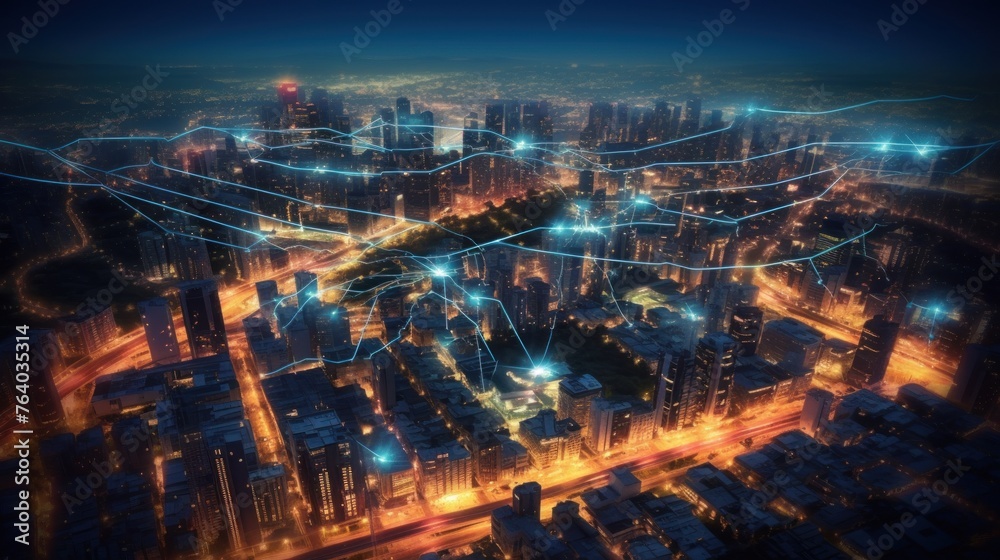 Big data connection technology is instrumental in the digital transformation of Smart Cities, AI generated