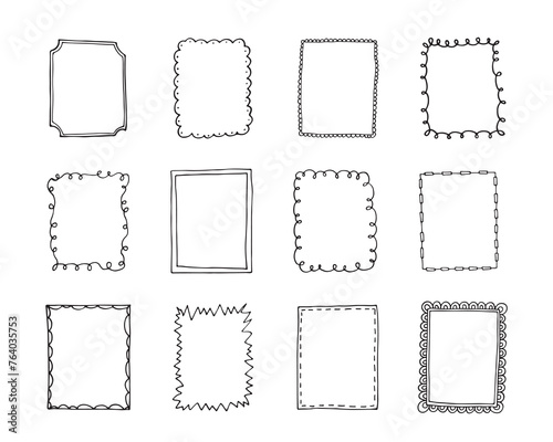 Hand drawn frames. Victorian ornaments photo frames