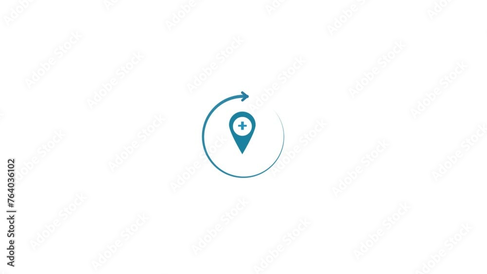 GPS location icon animated with radio wave and location tracking pointer animation 4k video. GPS location icon animated with radio wave and location tracking pointer animation 4k video.