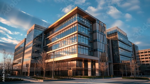 The city's new, modern, multi-story office building