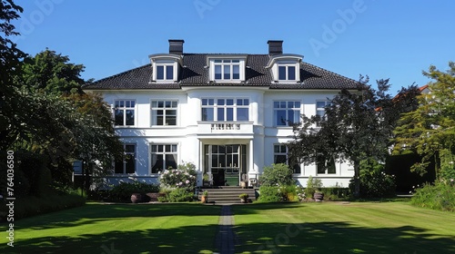 White villa on a lovely summer day in Ordrup, a Copenhagen neighborhood. © Classy designs
