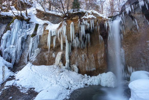 七条大滝 北海道の冬の絶景 自然の芸術の氷瀑