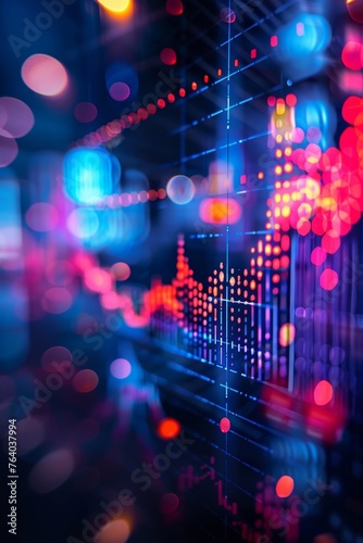 The visualization of a stock market investment trading graph background serves as a snapshot of the dynamic international financial landscape. Machine-generated. © tonstock
