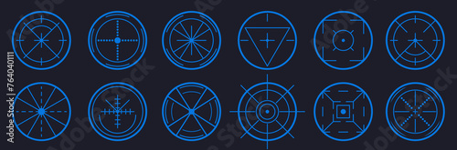 Aim and aim to the bullseye signs symbol. Creative vector illustration of crosshair icon set isolated on transparent background. Art design. Vector illustration