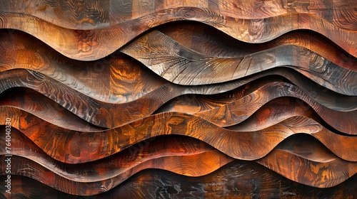 Woody Waves: Textured Panorama