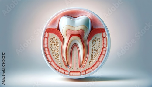 Macro photography, dental, human tooth cross section, concept
