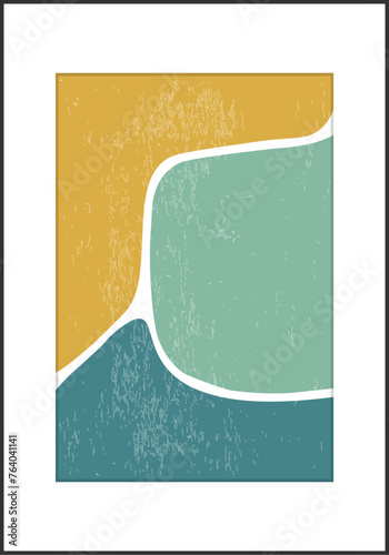 Minimalist design poster with abstract organic shapes composition