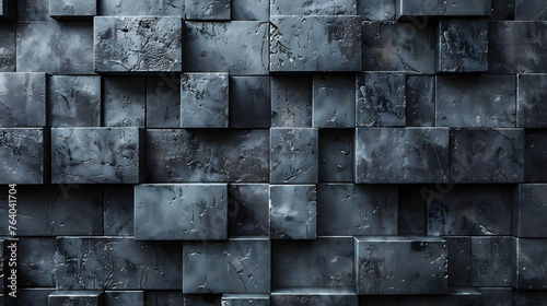High-resolution image featuring monochromatic blue stone tiles arranged in a repetitive abstract pattern