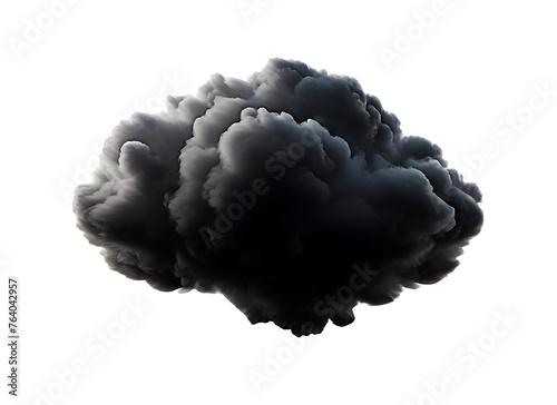 A black fluffy storm cloud isolated on transparent background. Isolated on transparent background.