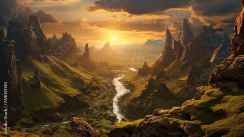 Asgard world of the gods - home of the Aesir - landscape - German Mythologies photo
