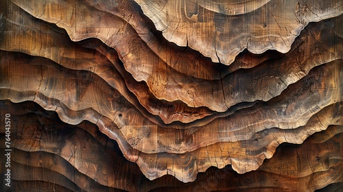Woody Waves: Textured Panorama © BG_Illustrations