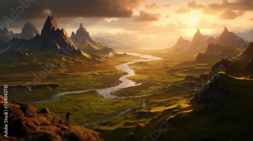 Asgard world of the gods - home of the Aesir - cloud landscape