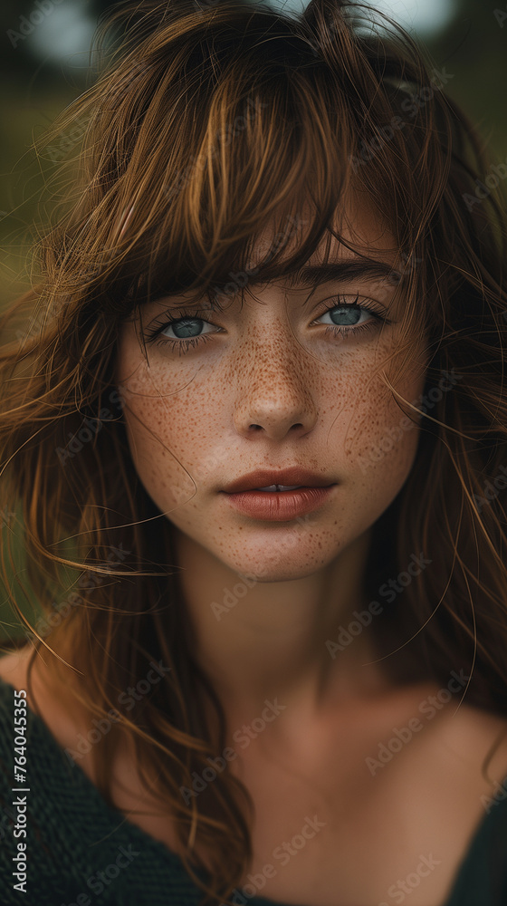 Portrait of beautiful woman made in golden hour, ai Portrait of beautiful woman made in golden hour, ai