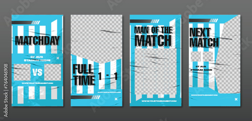 Sport social media post template , Football Match day , Full time , Next match