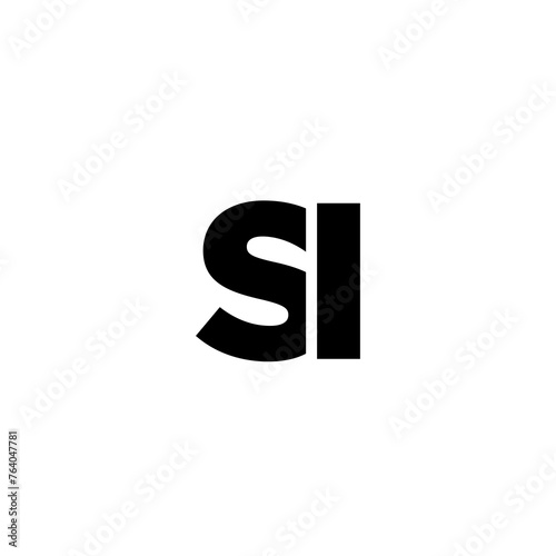 Letter S and I, SI logo design template. Minimal monogram initial based logotype.