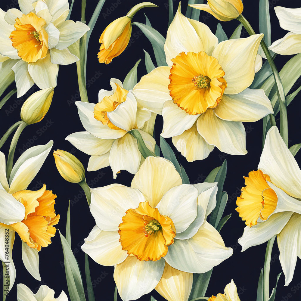 Spring composition of daffodil flowers Spring composition of daffodil flowers