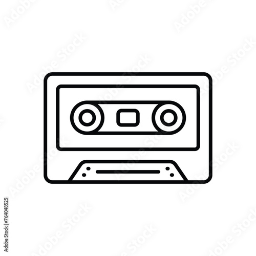 Thin Line Cassette Tape vector icon