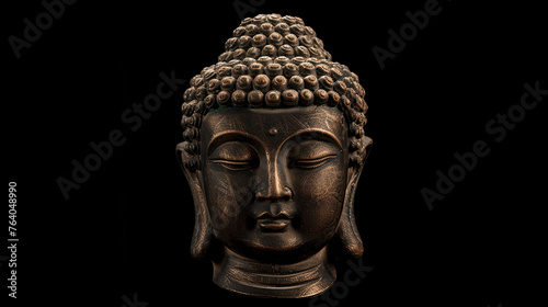 Close up bronze Buddha statue. 