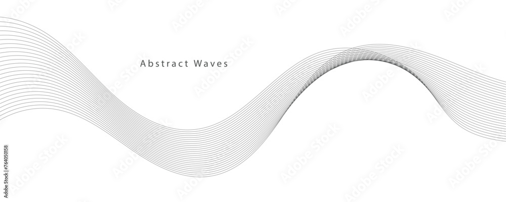 Fototapeta premium Abstract vector background with grey wavy lines