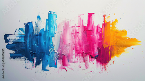 cards with paint strokes by brush in multicolors on white background for banners, logo, portraits, for different events, mothers day, women day, birthdays	
