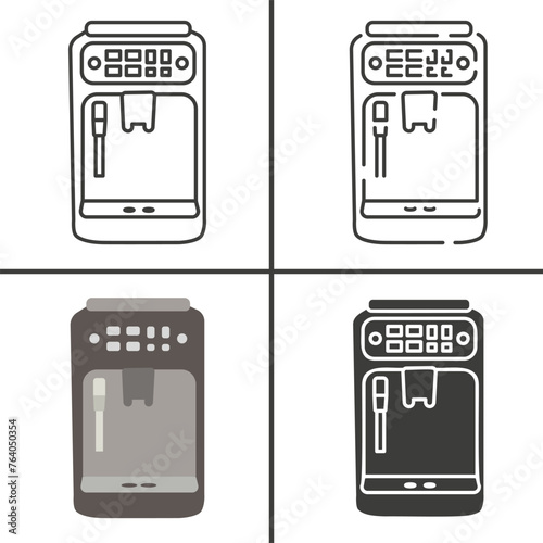 Coffee machines. Coffee machine. Coffee maker in different styles.