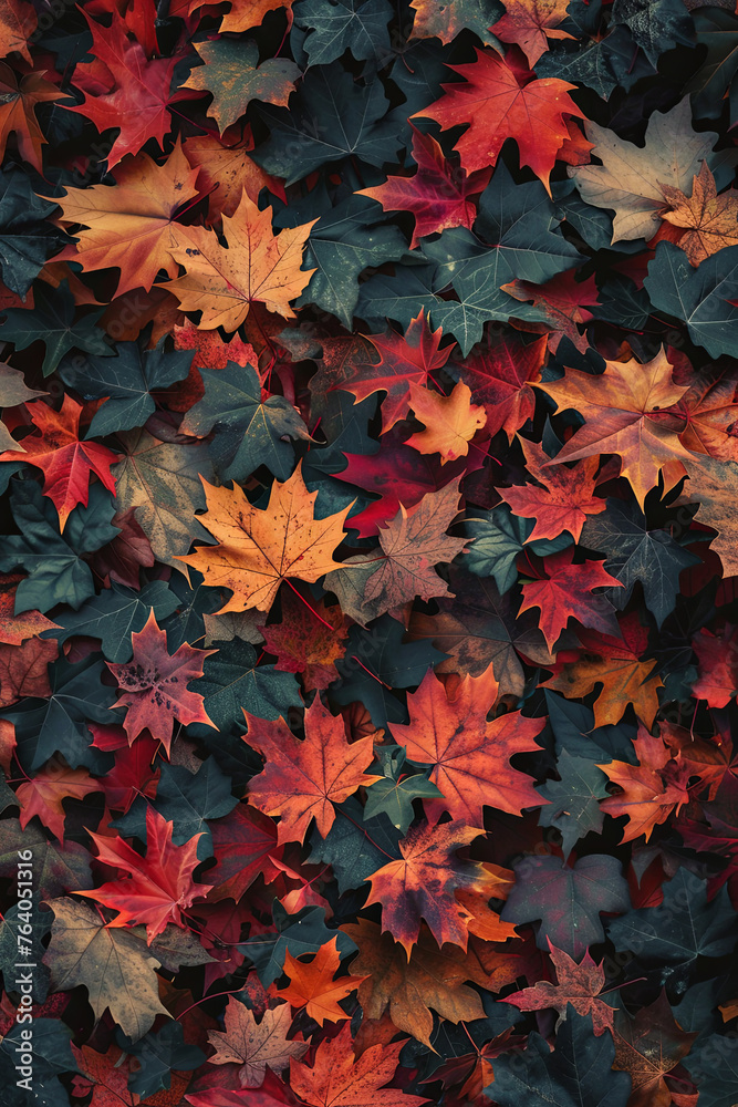 Fototapeta premium Autumn maple leaves foliage for background
