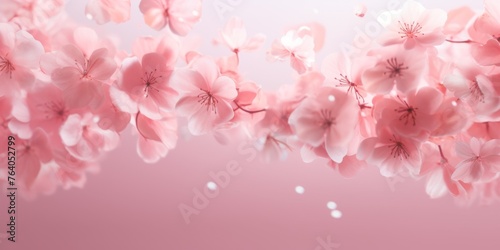 pink background with flowers for wedding invitations Generative AI