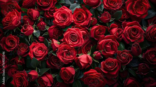 Passionate Petals: A Vibrant Red Rose Texture and Background, Perfect for Romantic or Bold Designs © hisilly