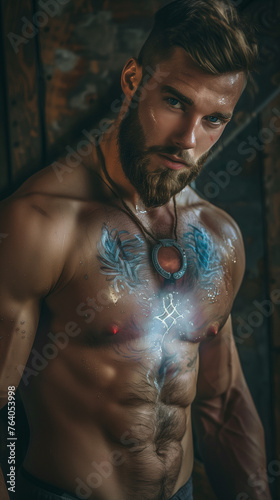 portrait of a handsome paranormal man - fantasy photography - generative ai