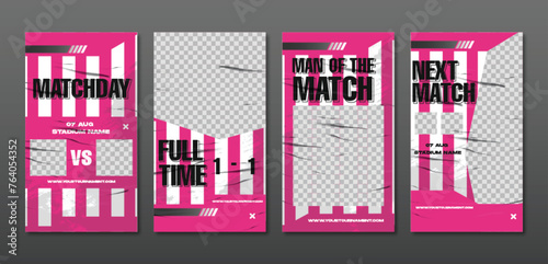 Sport social media post template , Football Match day , Full time , Next match