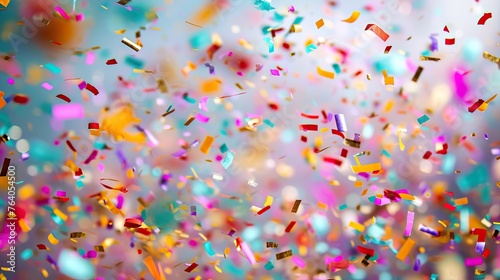 Celebration with colorful confetti, creating a joyful and festive atmosphere