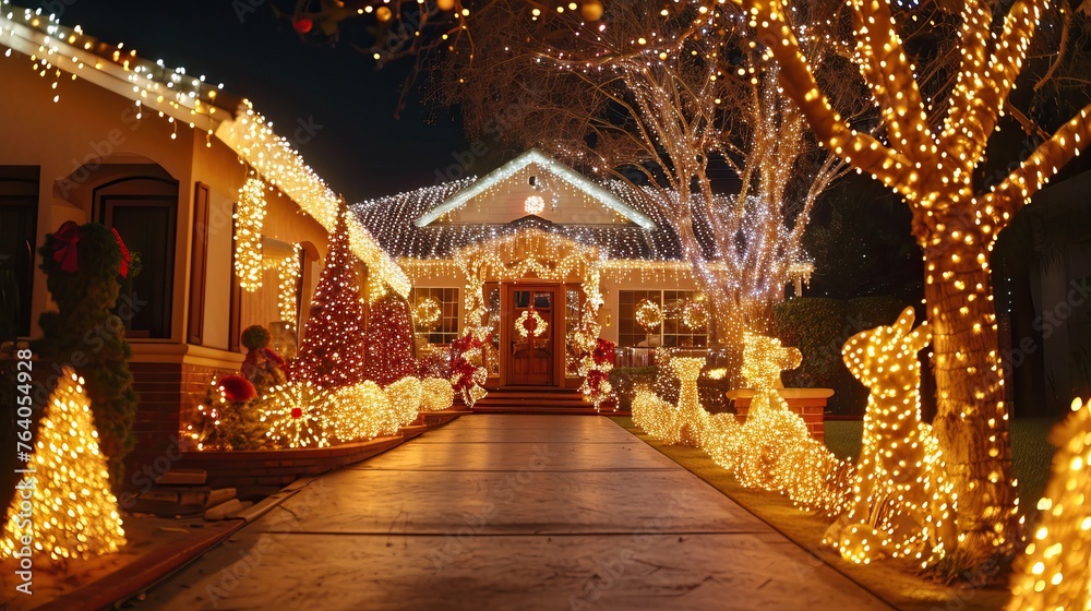 Christmas lights decoration, adding a festive and joyful touch to the environment


