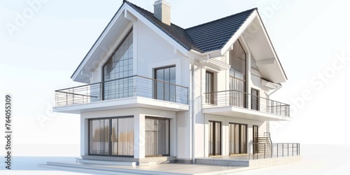 Generate a photography of 3d house model white © Dara