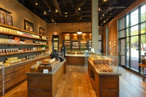 Coffee and Tea store  Interior view.