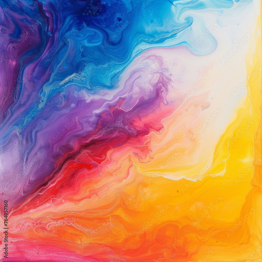 Abstract art of vibrant gradient waves, a fluid interplay of colors creating a mesmerizing visual