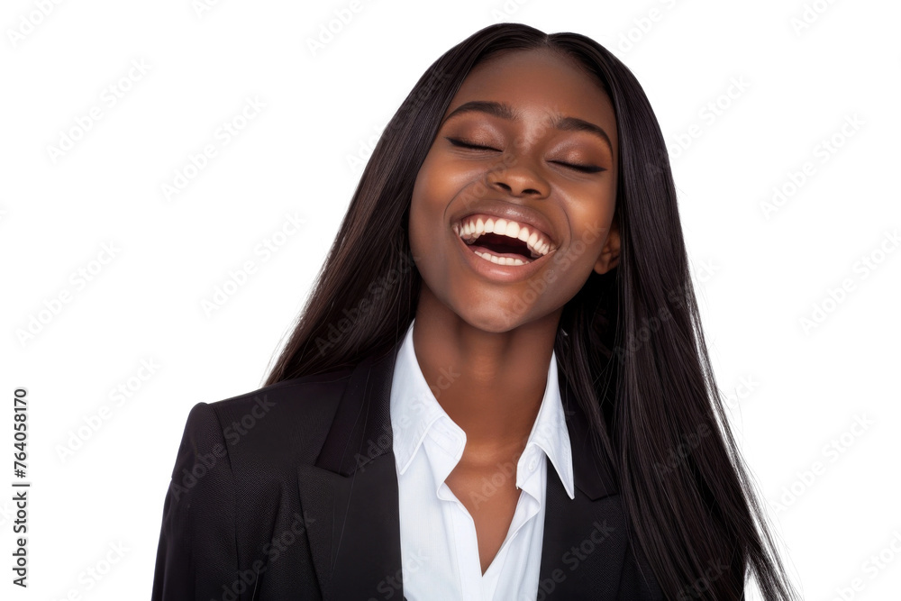 Portrait of beautiful African American Business woman wearing suit and shirt posing with smart and confidence isolated on transparent png background. Portrait of beautiful African American Business woman wearing suit and shirt posing with smart and confidence isolated on transparent png background.