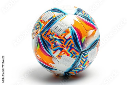soccer ball isolated on white background, Sport equipment with detailed texture and stitches.