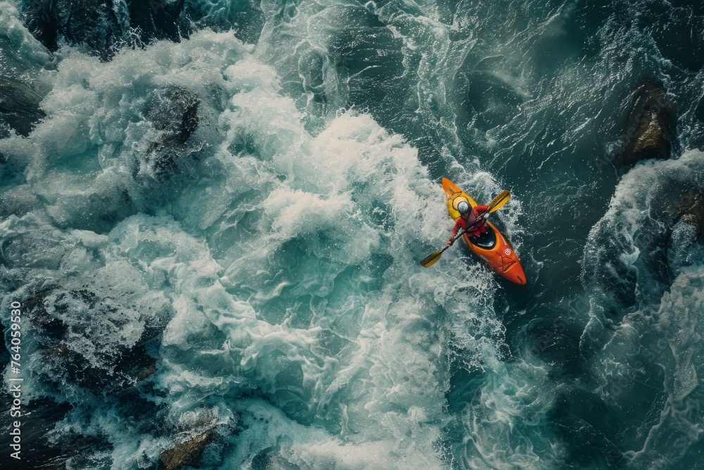 Extreme Kayaking Captured from Above: Whitewater Rush