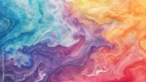 Spectrum Swirl: A Rainbow-Colored Marble Texture photo