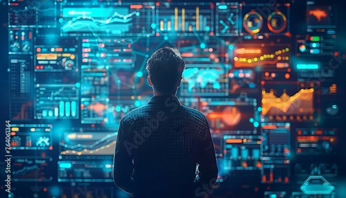 Data-driven Decision-making Processes, the concept of digital data organization with an image featuring data-driven decision-making processes, AI photo