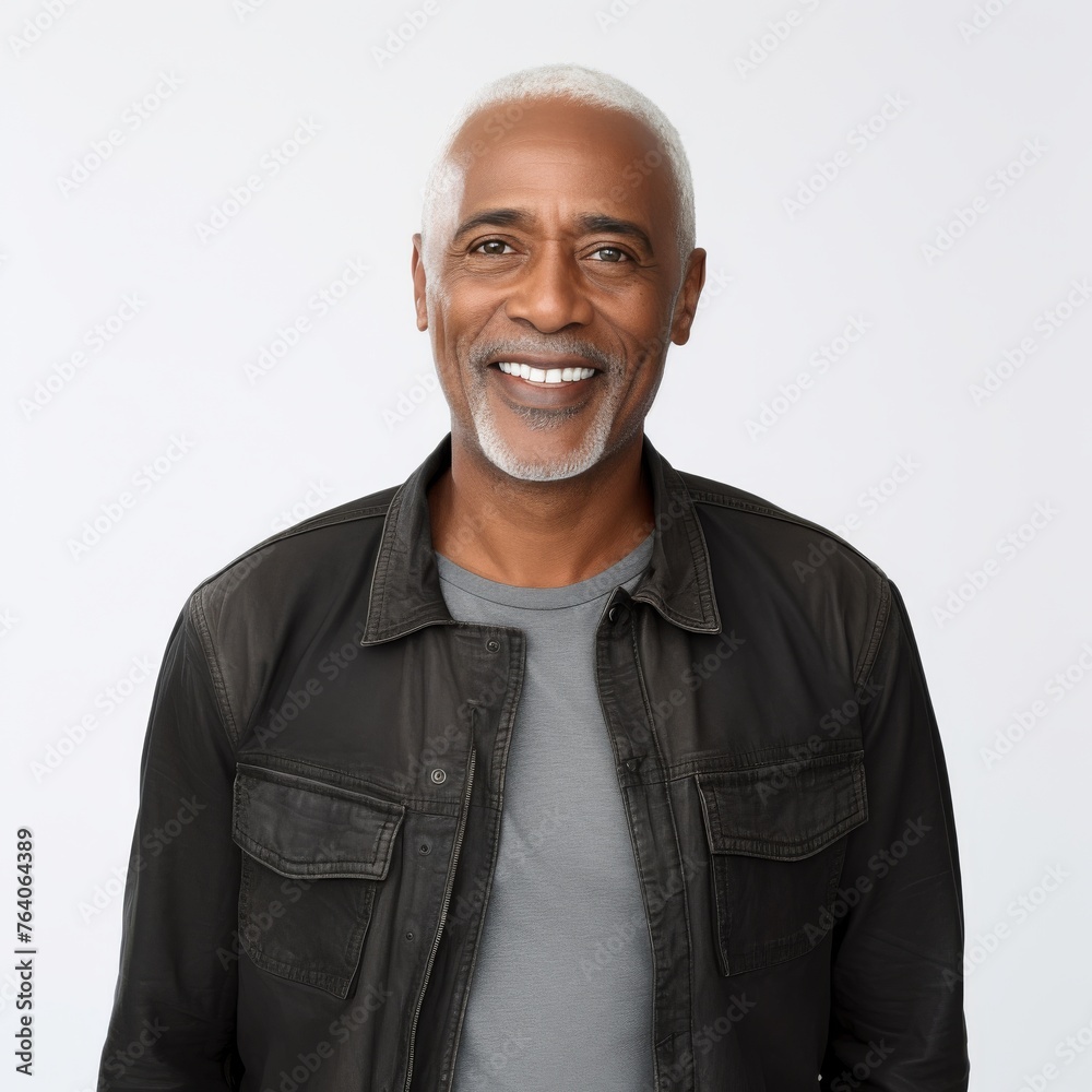 Portrait of a smiling older African American man possibly for lifestyle or healthcare industry Portrait of a smiling older African American man possibly for lifestyle or healthcare industry