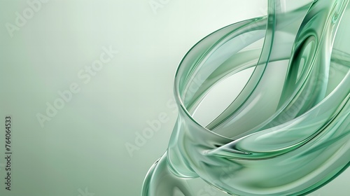 abstract celadon and green background with waves and copy space