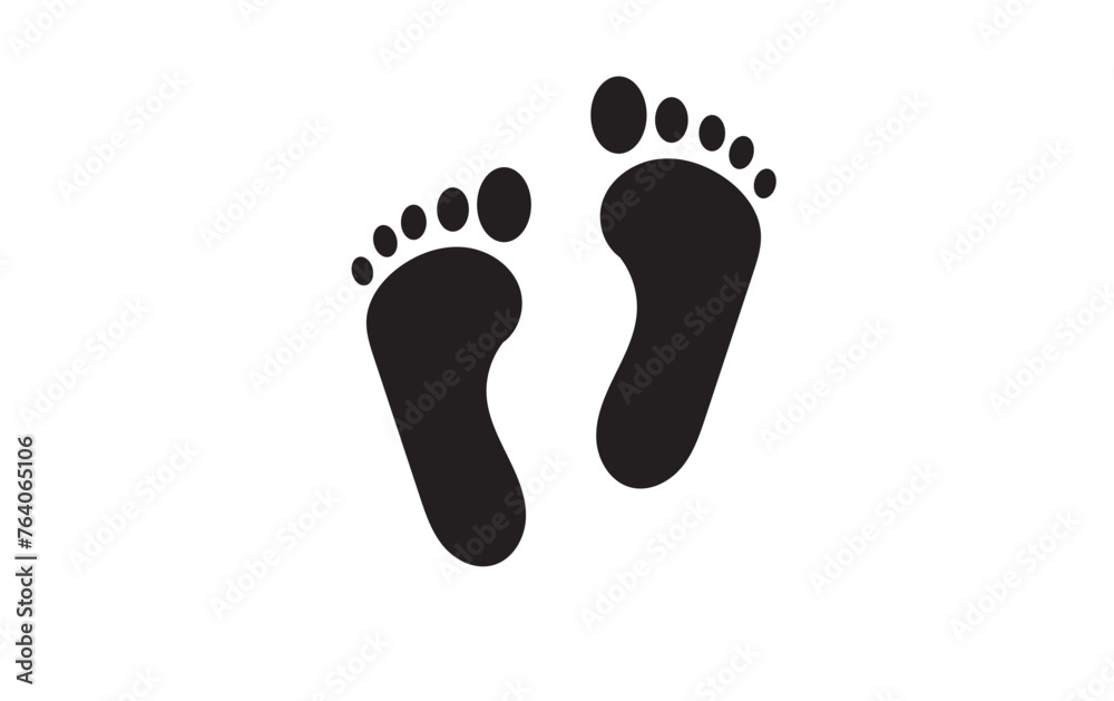 Two footprint / foot print flat icon for apps and websites Two footprint / foot print flat icon for apps and websites